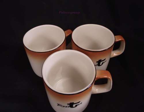 3 x Glazed Rooibos Tea Mugs, Continental China, Supradura®, Made In South Africa, See Photos ....