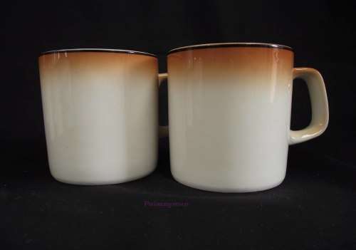 2 x Glazed Rooibos Tea Mugs, Continental, SABS Stamped, Made In South Africa, See Photos ....