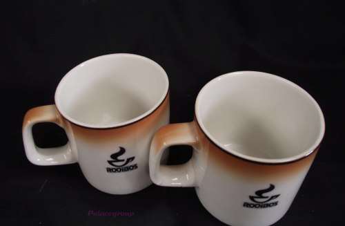 2 x Glazed Rooibos Tea Mugs, Continental, SABS Stamped, Made In South Africa, See Photos ....