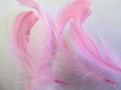 Poultry Feathers, Pink, 50mm - 80mm, 4pc