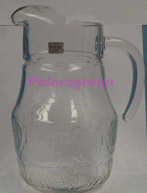 Vintage Glass Jug For Water / Beverages, Clear Glass, 1250ml, Luminarc - France, Not Used..
