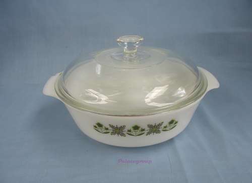 Vintage Anchor Hocking Fire King Casserole Dish Ovenware, Meadow Green, Made In USA