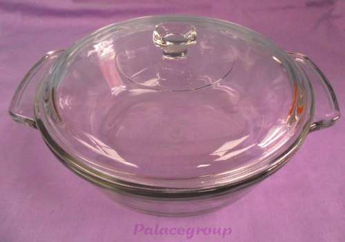 Fire King Dish With Lid, USA, Clear Glass, 2 Liter, 23cm, Oven and Microwave Safe,See Photos...