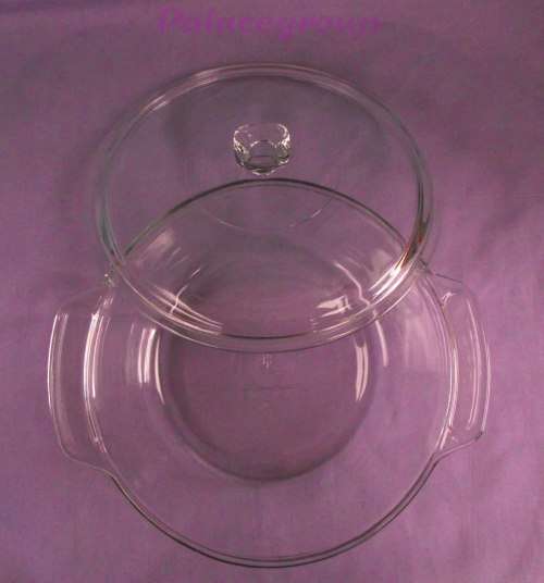 Fire King Dish With Lid, USA, Clear Glass, 2 Liter, 23cm, Oven and Microwave Safe,See Photos...