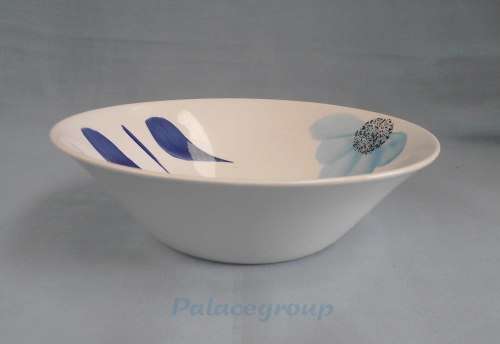 Salad Bowl White and Blue Flower, Made In Korea, Microwave/Oven/Dishwasher/Detergent Safe, ±600ml