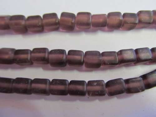 Glass Beads, Indian Beads, Cubes, Matte Two Tone Grape, 8mm, ±20pc