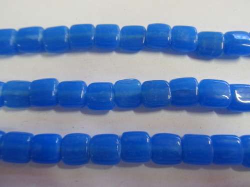 Glass Beads, Indian Beads, Cubes, Turquoise, 10mm, ±20pc