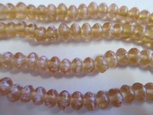 Glass Beads, Fancy, Indian Beads, Rondelle, Light Pink, 6mm x 11mm, ±20pc