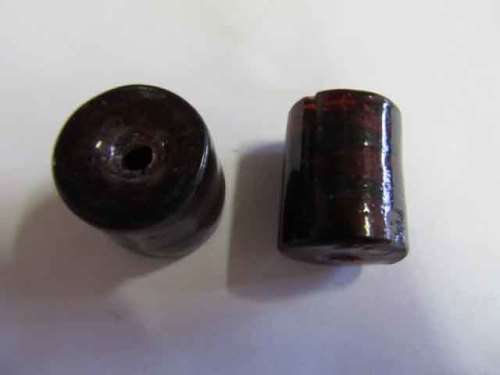 Glass Beads, Fancy, Indian Beads, Foil Beads, Long Round, Garnet Red, 19mm x 16mm, 2pc