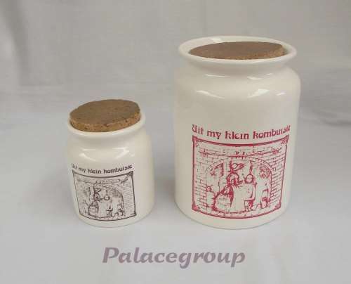 2 x  Storage Jars, Uit My Klein Kombuisie (Red / Black), Kitchen Theme, See Photos and Desc Below