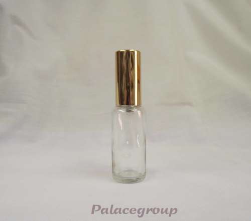 Spray Bottle, Glass, Clear With Gold Coloured Cap, 25ml, 1pc