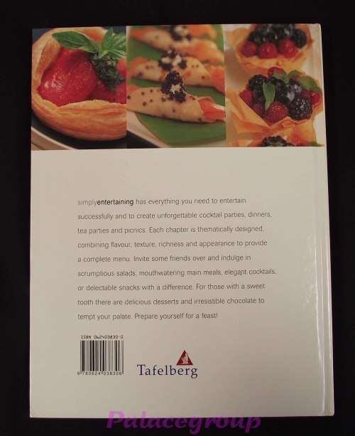 Simply Entertaining, Elsa Van Der Nest, 129Recipes, 144pg, Hardcover, A4