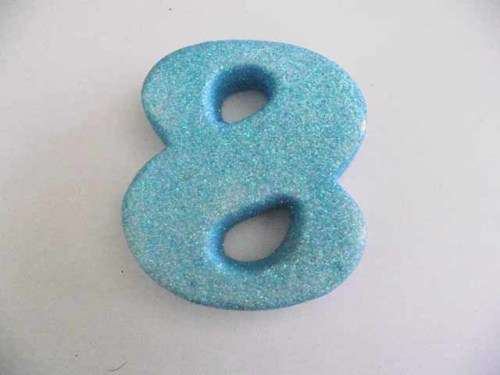Polistyrene Number 8, Blue With Glitter, ±100mm x 20mm, 1pc