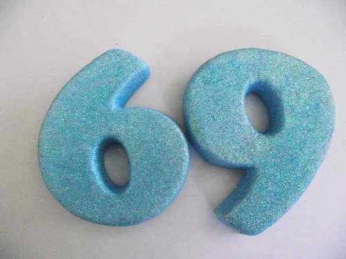 Polistyrene Number 6 OR 9, Blue With Glitter, ±100mm x 20mm, 1pc