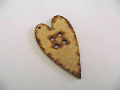 Pendants, Wood, Heart, Natural Colour, 82mm, 1 pc