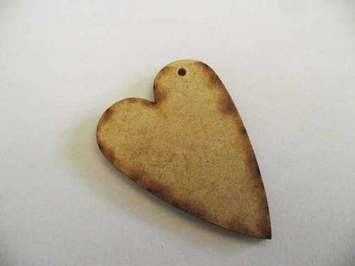 Pendants, Wood, Heart, Natural Colour, 54mm, 1 pc