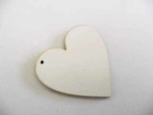 Pendants, Wood, Heart, White, 50mm, 1 pc