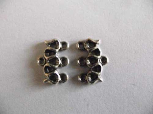 Findings End Pieces 3 to 1 Metal Nickel 18mm x 13mm  4pc