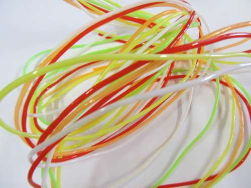 Stringing Material, Plastic Cord - Scoubi, Mixed Colours, 2mm, 1 Meter x 5 pc