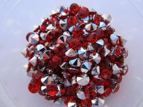 Rhinestones, Pointed, Red, 6mm, ±75pc
