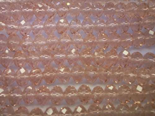 Chinese Crystal Beads, Glass, Rondelle, Pink, 7mm x 10mm, ±35pc