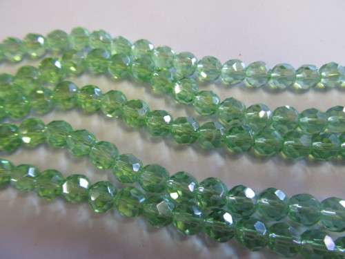 Chinese Crystal Beads, Glass, Round, Green, 7mm, ±20pc