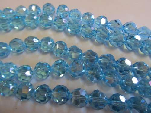 Chinese Crystal Beads, Glass, Round, Turquoise, 13mm, 8pc