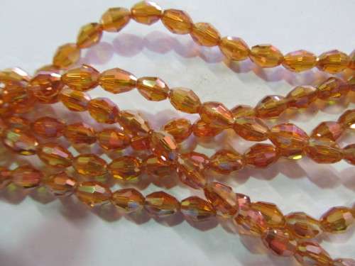 Chinese Crystal Beads, Glass, Oval, Bronze AB, 7mm X 5mm, 20pc
