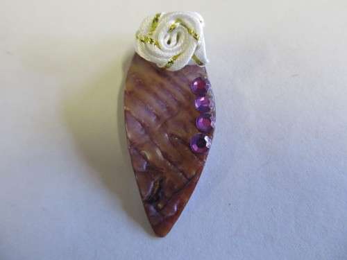 Pendant, Shell, Purple, 41mm, 1pc