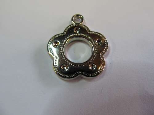Pendant, Rhodium Plated, Nickel Colour, 28mm, 1pc