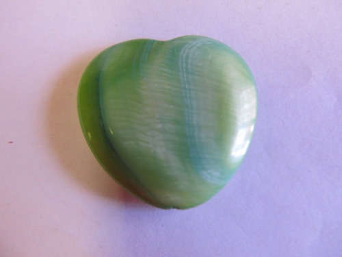 Pendant, Shell, Heart, Green, 32mm, 1pc