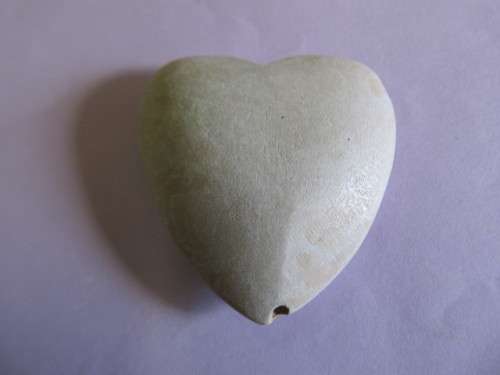 Pendant, Wood, Heart, Beige Marble, 48mm x 46, 1pc