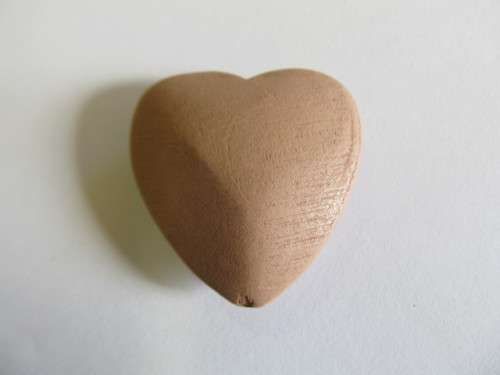 Pendant, Wood, Heart, Desert Sand, 48mm x 46, 1pc