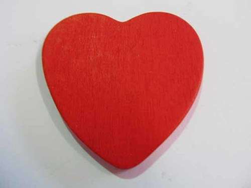 Pendant, Wood, Heart, Red, 60mm, 1pc