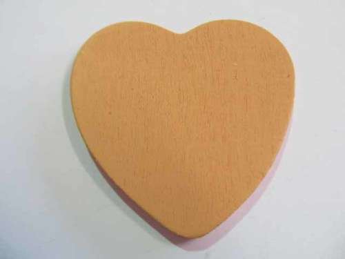 Pendant, Wood, Heart, Orange, 60mm, 1pc