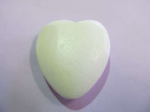 Pendant, Wood, Heart, White,Hole Top To Bottom, 37mm, 1pc