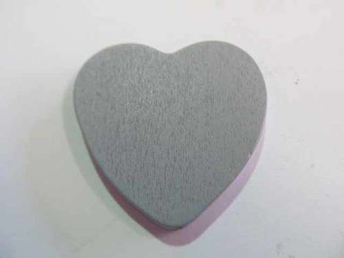 Pendant, Wood, Heart, Grey, Hole Top To Bottom, 40mm, 1pc