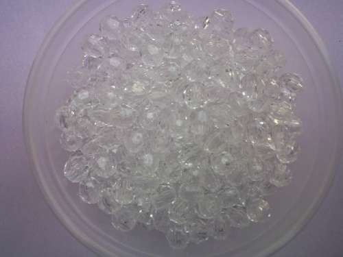 Beading and Jewellery Making, Acrylic Beads, Facetted, Clear, 6mm, ±40pc