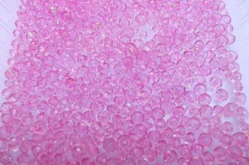 Beading and Jewellery Making, Acrylic Beads, Rondelle, Pink, 4mm x 6mm, ±40pc