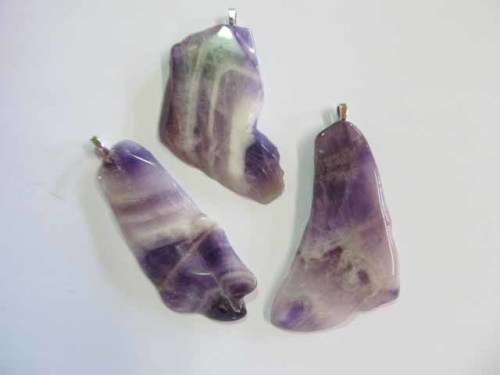Pendant, Semi-Precious, Random Shape, Amethyst, ±65mm 1pc