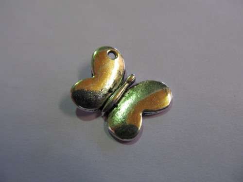 Pendant, Butterfly, Metal, Nickel Colour, 24mm, 1pc