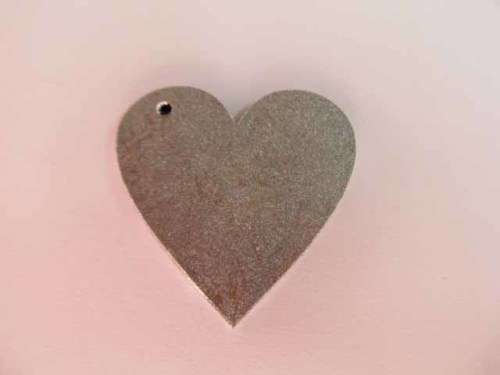 Pendant, Wood, Heart, Silver Colour, 40mm, 1pc