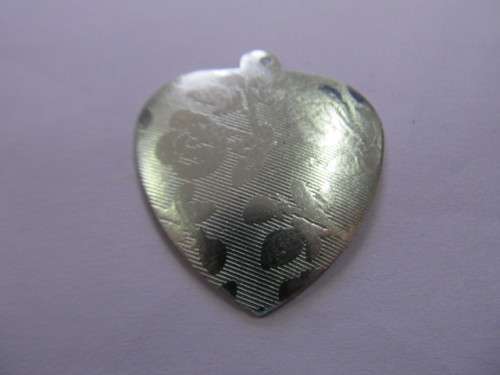 Pendant, Heart, Metal, Nickel Colour, 33mm, 1pc