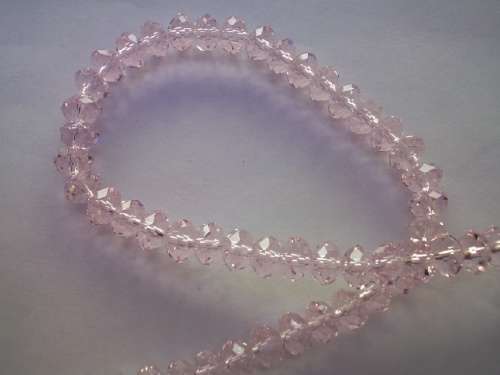Chinese Crystal Beads, Glass, Rondelle, Pink, 5mm x 8mm, ±35pc
