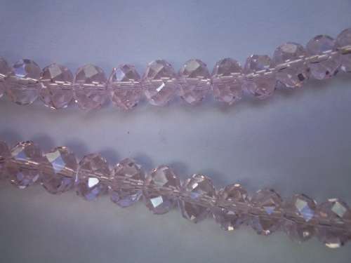 Chinese Crystal Beads, Glass, Rondelle, Pink, 7mm x 10mm, ±35pc