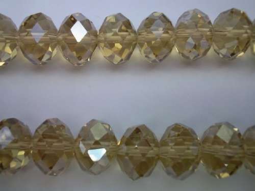Chinese Crystal Beads, Glass, Rondelle, Yellow, 11mm x 15mm, 4pc