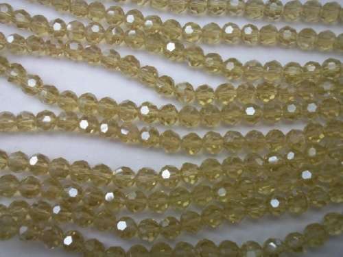 Chinese Crystal Beads, Glass, Round, Yellow, 6mm, 20pc