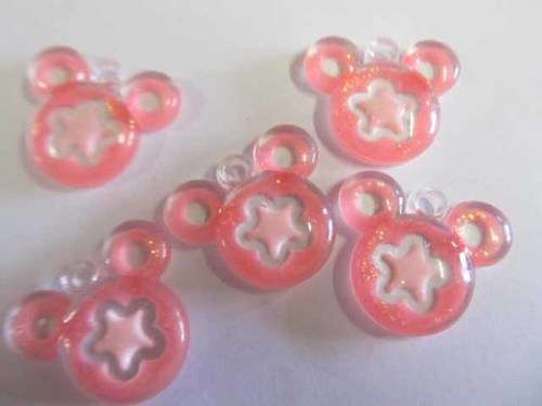 Acrylic Shapes, Mouse, Pink, 24mm x 27mm, 4pc