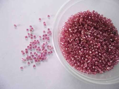 Glass Beads, Seedbeads, Silverlined, Pink, 13gr, 11/0
