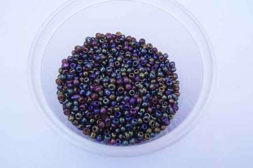 Glass Beads, Seedbeads, Peacock, 12gr, 8/0